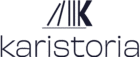 Logo Karistoria avec icône de livres stylisés symbolisant la transmission et le parcours.