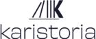 Logo Karistoria avec icône de livres stylisés symbolisant la transmission et le parcours.